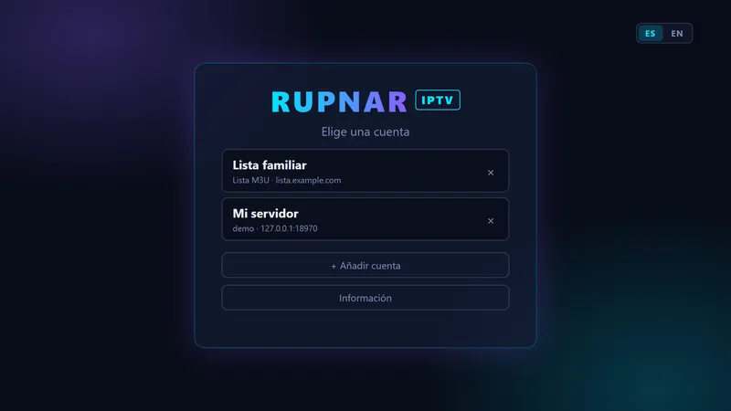 Varias cuentas guardadas (Xtream y M3U)
